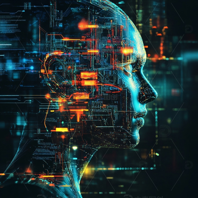 高清大图下载【趣麦麦图】人工智能科技感背景2