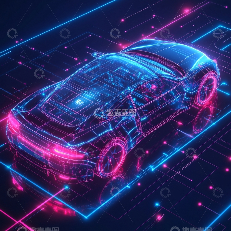 高清大图下载【趣麦麦图】绚丽线条汽车10
