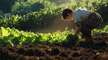 田间农民在摘菜1