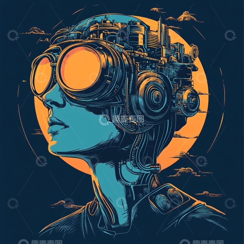 高清大图下载【趣麦麦图】科技感插画