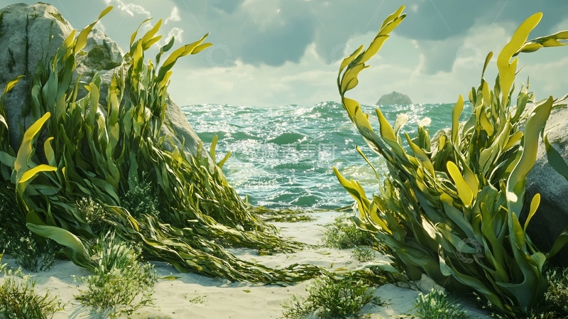 高清大图下载【趣麦麦图】波浪波涛汹涌礁石草坪