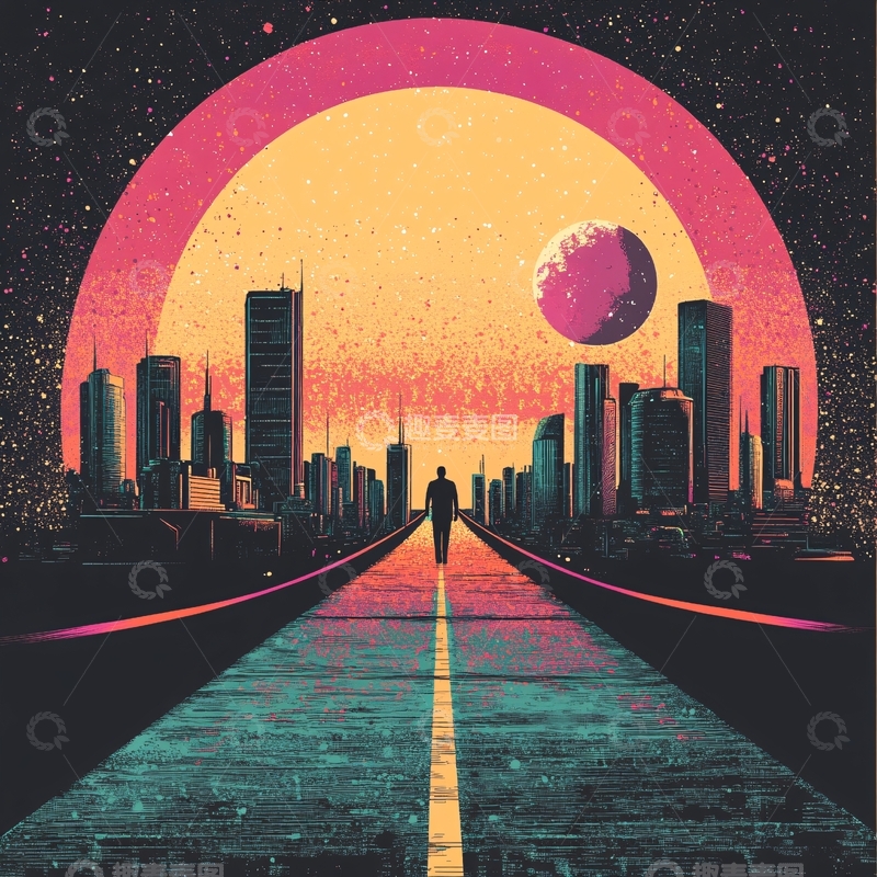 高清大图下载【趣麦麦图】通往城市