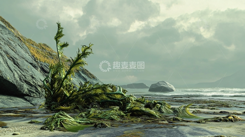 高清大图下载【趣麦麦图】岩石的海草