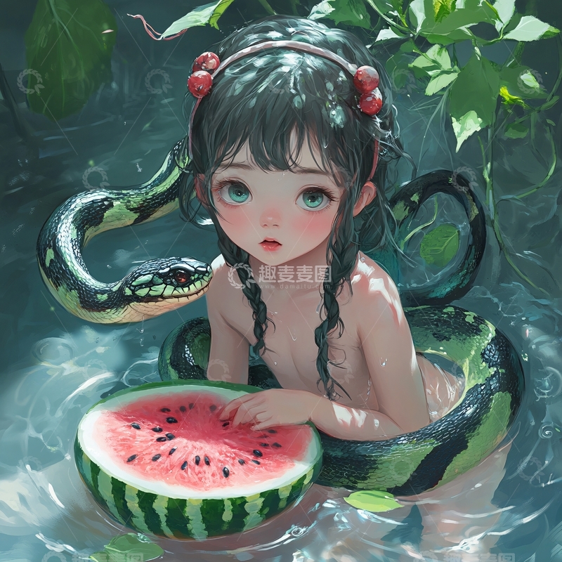 高清大图下载【趣麦麦图】版西瓜少女