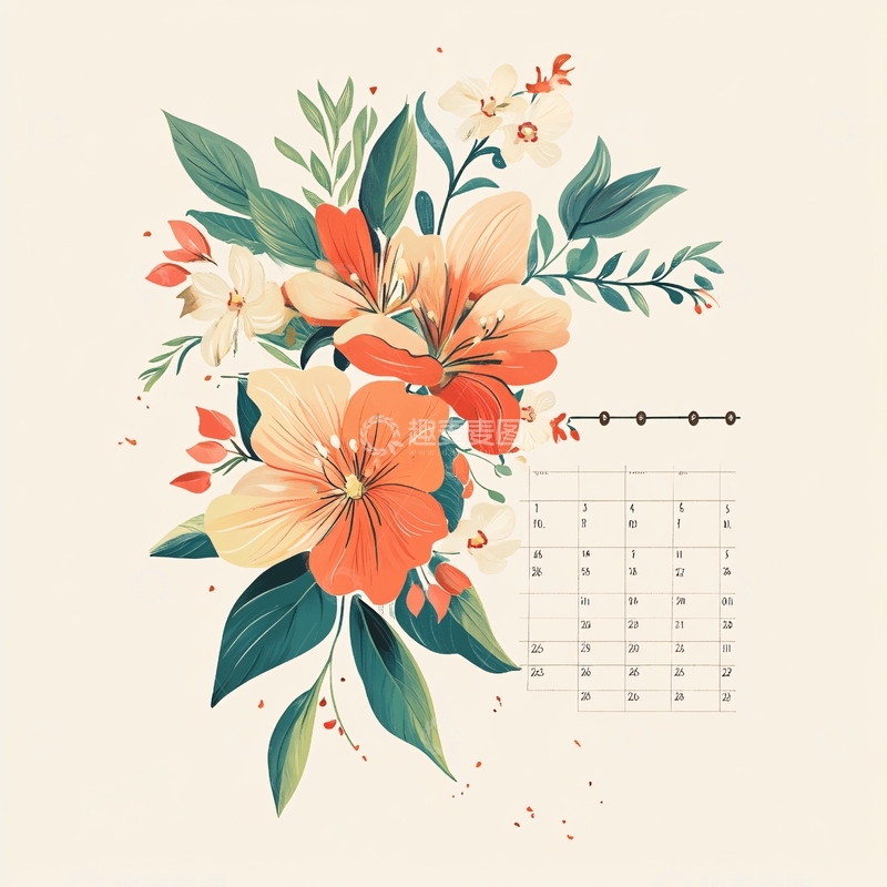 高清大图下载【趣麦麦图】花朵日历
