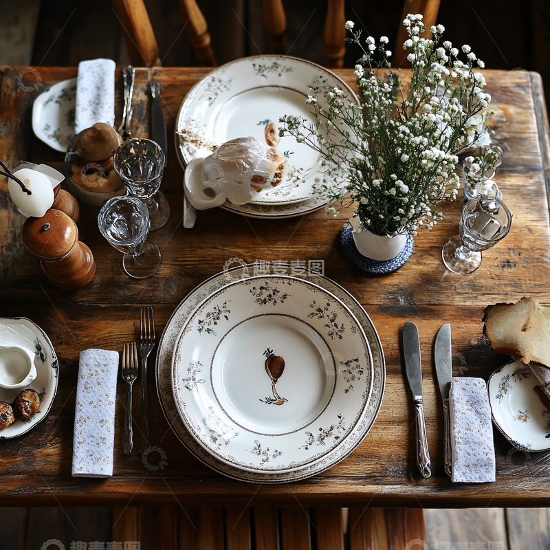 高清大图下载【趣麦麦图】森系餐具