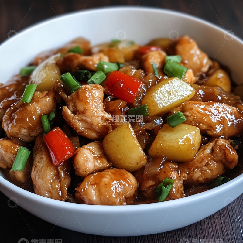 高清大图下载【趣麦麦图】酱爆鸡丁盖饭