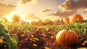 秋日农田南瓜熟