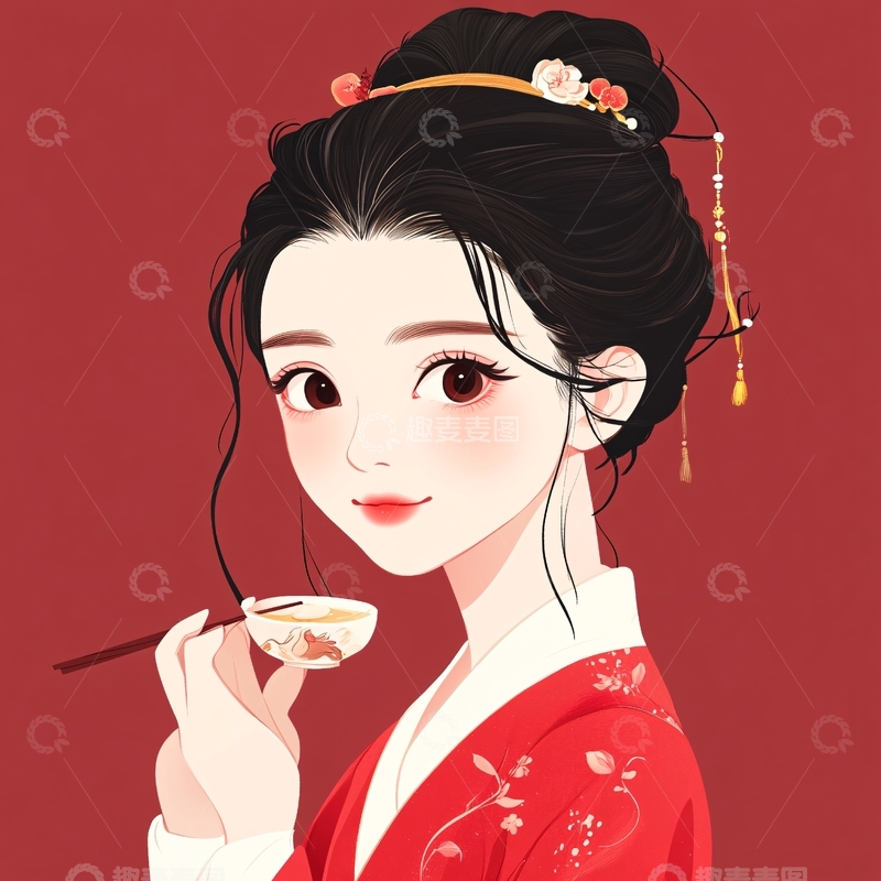 高清大图下载【趣麦麦图】板绘人像14