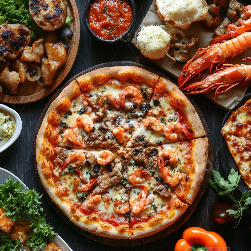 高清大图下载【趣麦麦图】澳州海鲜披萨1