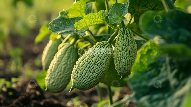 高清大图下载【趣麦麦图】瓜园生长绿色蔬菜1