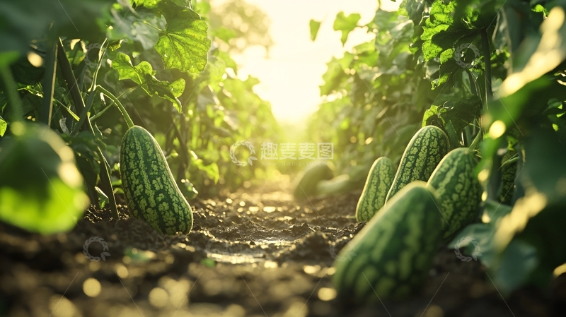 高清大图下载【趣麦麦图】瓜秧上的黄瓜3