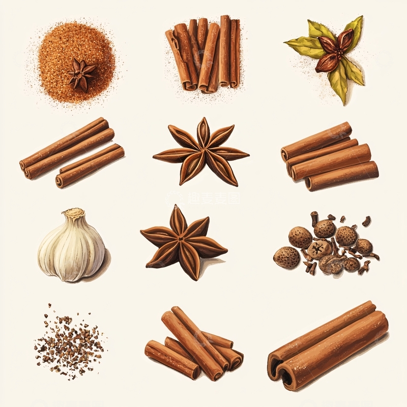 高清大图下载【趣麦麦图】手绘食材调味品