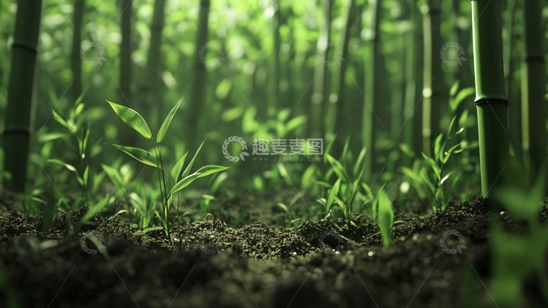 高清大图下载【趣麦麦图】绿色环保竹林壁纸11