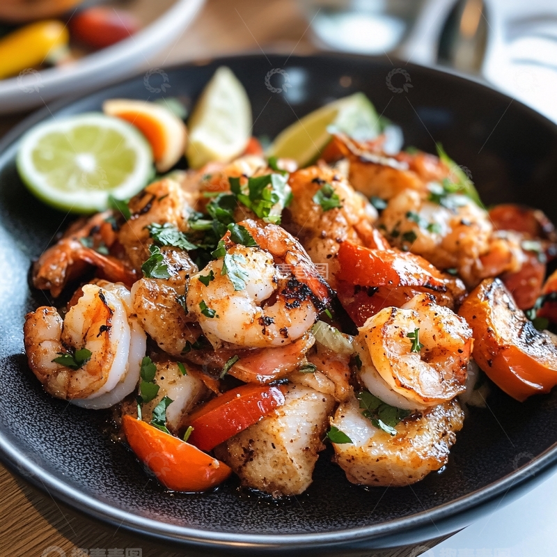 高清大图下载【趣麦麦图】柠檬虾仁