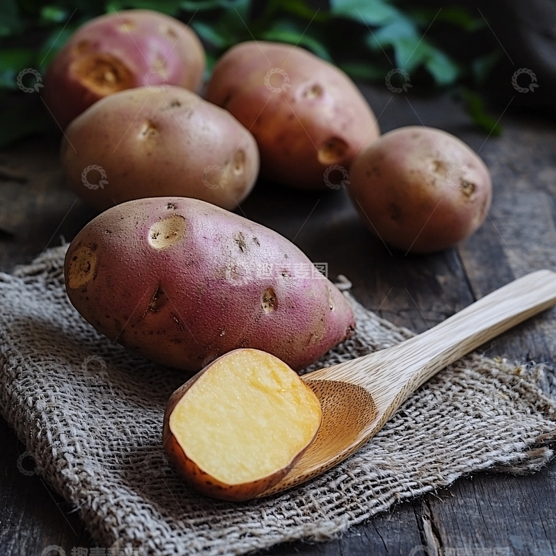高清大图下载【趣麦麦图】红心土豆主图