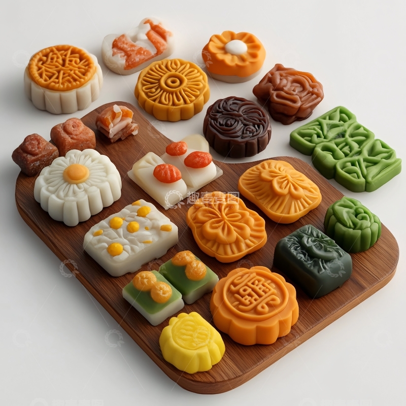 高清大图下载【趣麦麦图】月饼口味贴