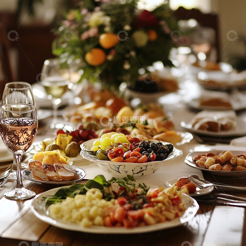 高清大图下载【趣麦麦图】丰盛的餐桌