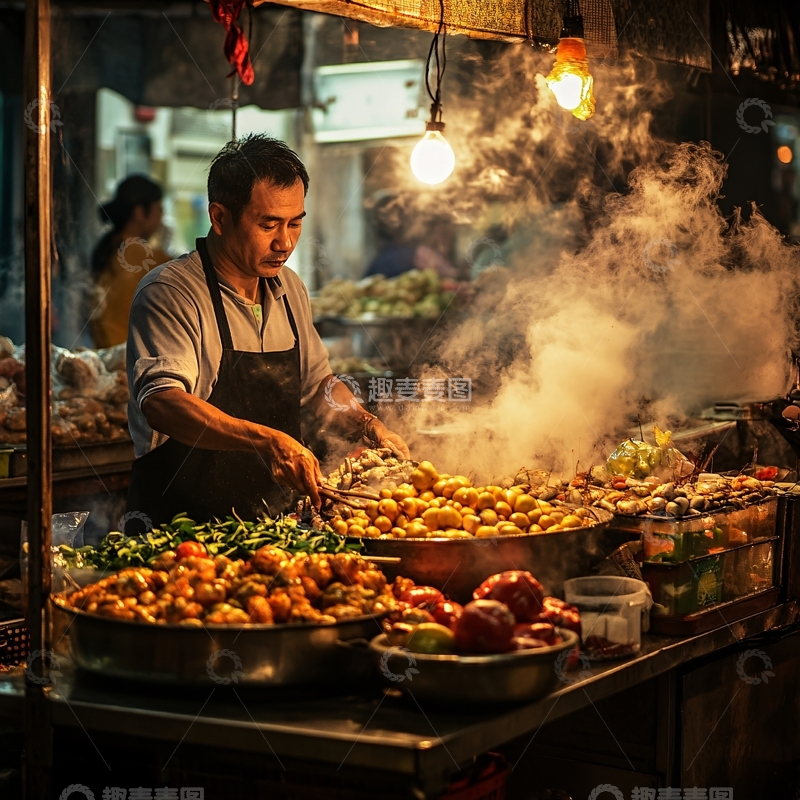 高清大图下载【趣麦麦图】人间烟火菜市场1