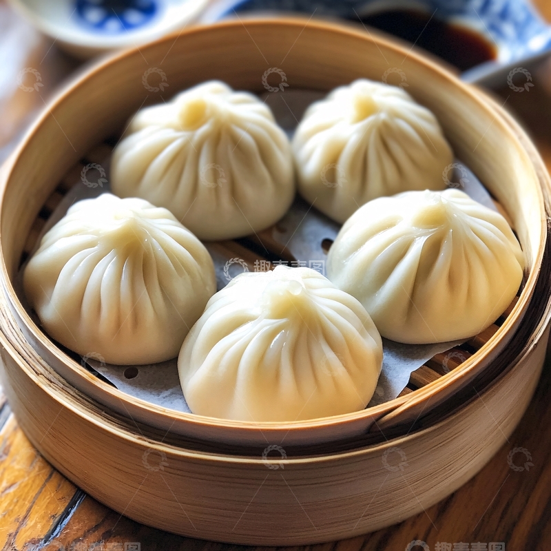 高清大图下载【趣麦麦图】蟹黄汤包1