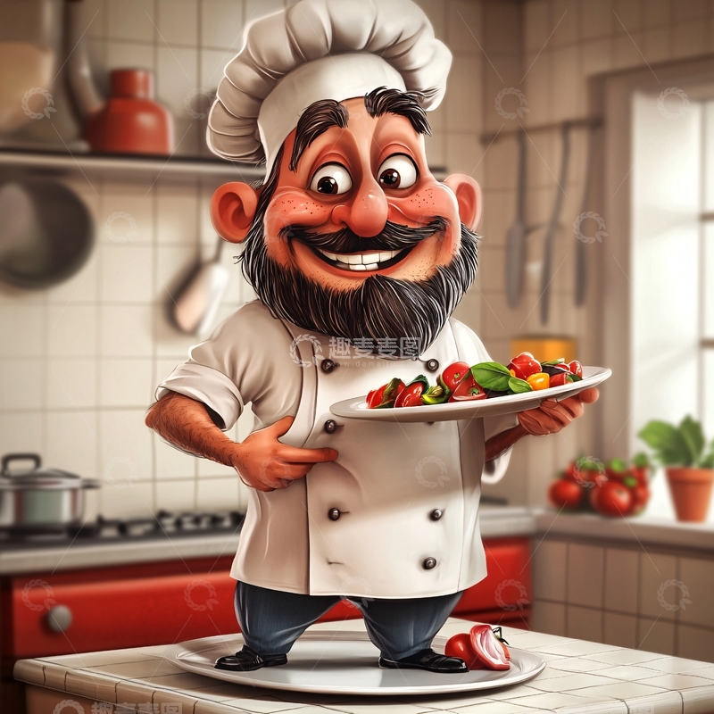 高清大图下载【趣麦麦图】开心厨师头像1