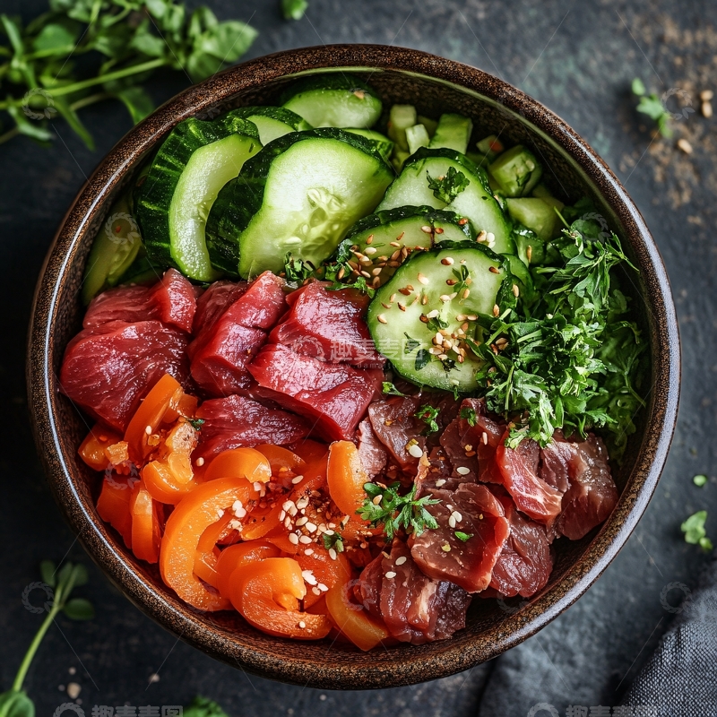 高清大图下载【趣麦麦图】戳水牛肉