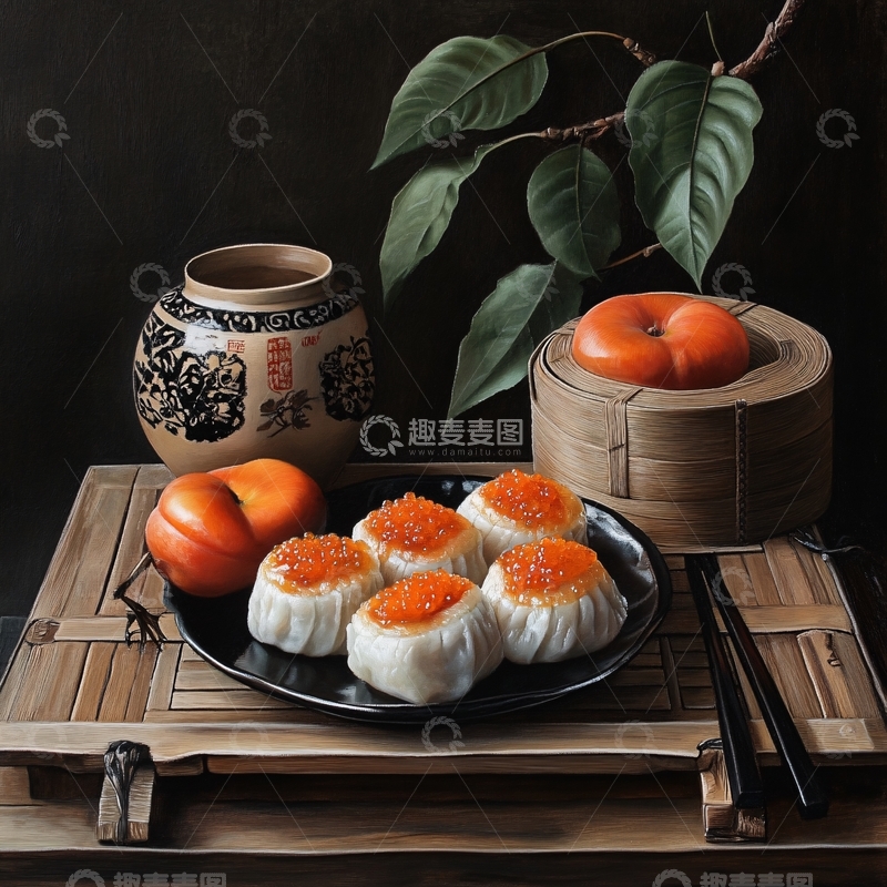 高清大图下载【趣麦麦图】蟹黄包配图