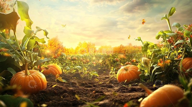 高清大图下载【趣麦麦图】乡村南瓜田园风光1