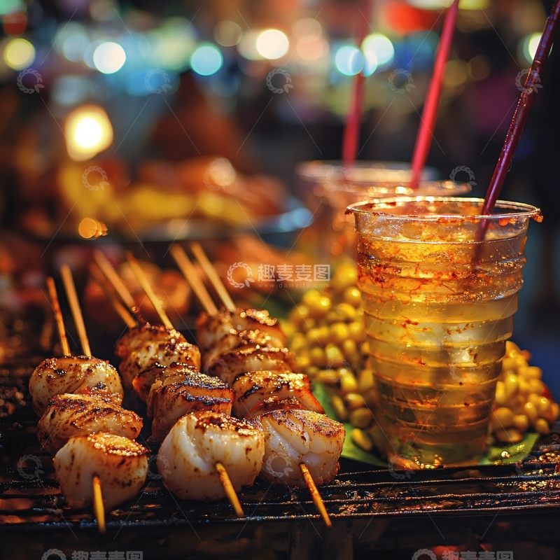 高清大图下载【趣麦麦图】曼谷市区夜市夜宵
