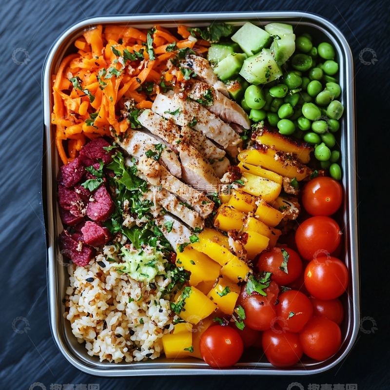 高清大图下载【趣麦麦图】鸭胸肉便当