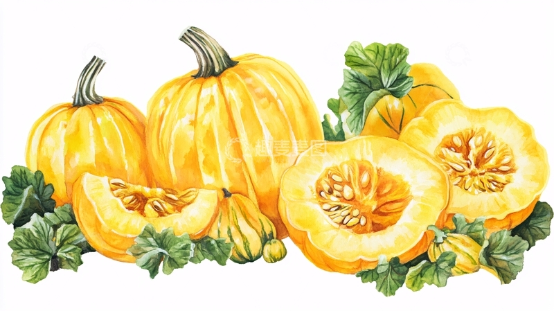 高清大图下载【趣麦麦图】贝贝南瓜插画2