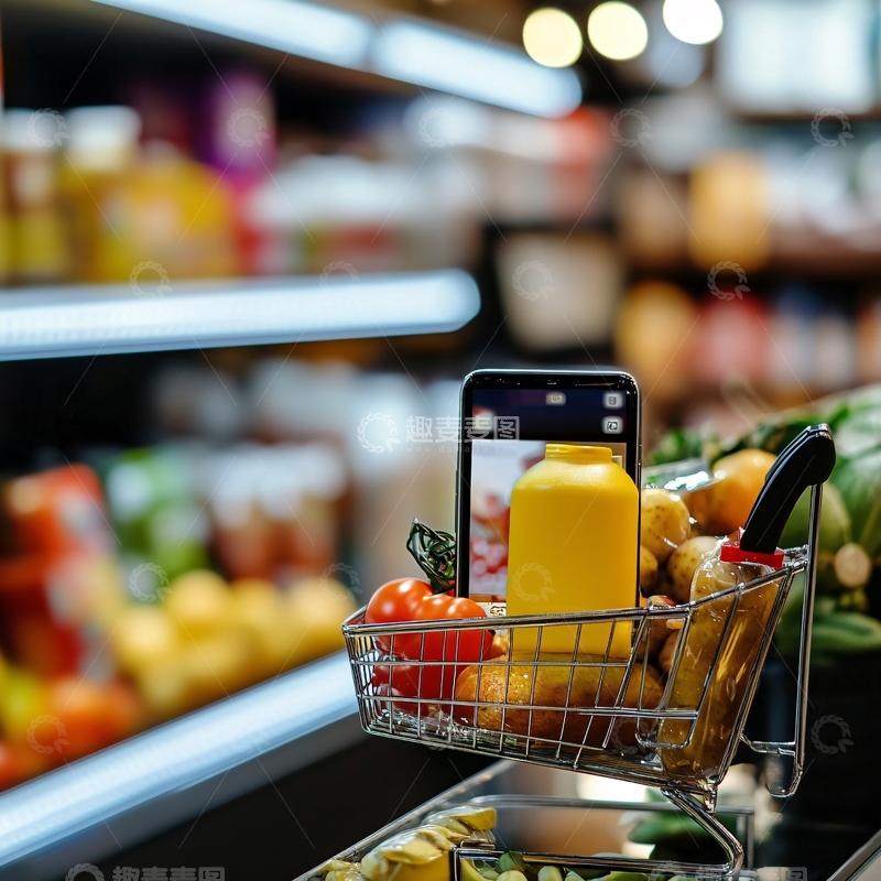 高清大图下载【趣麦麦图】超市购物消费1