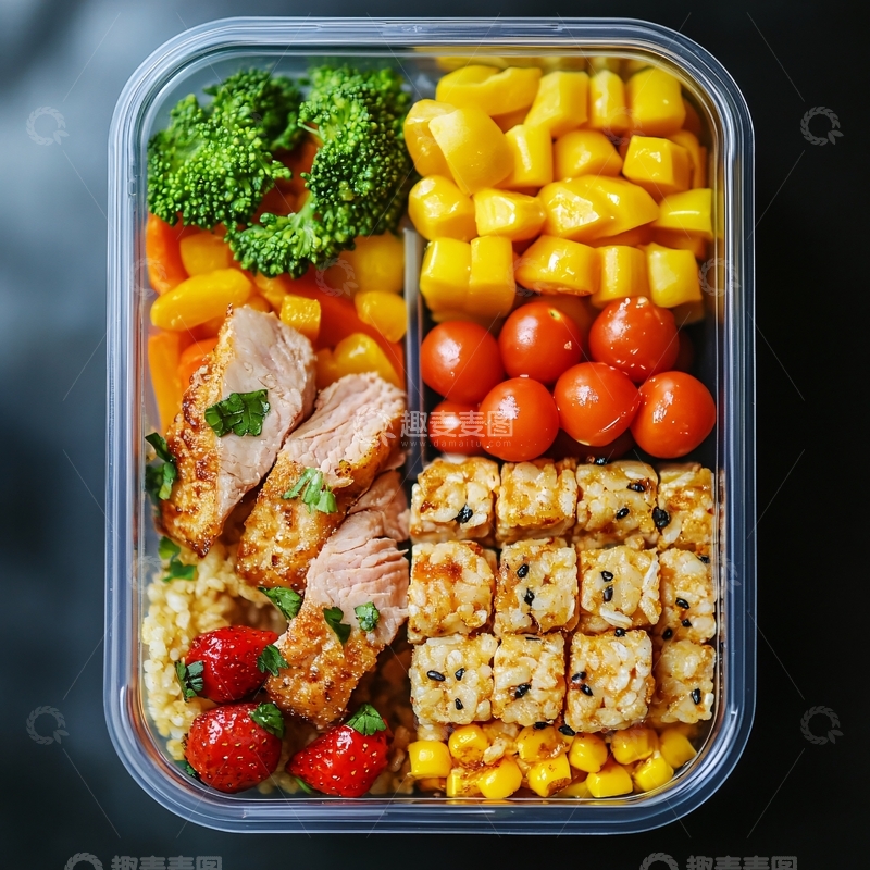 高清大图下载【趣麦麦图】蔬菜鸡肉轻食