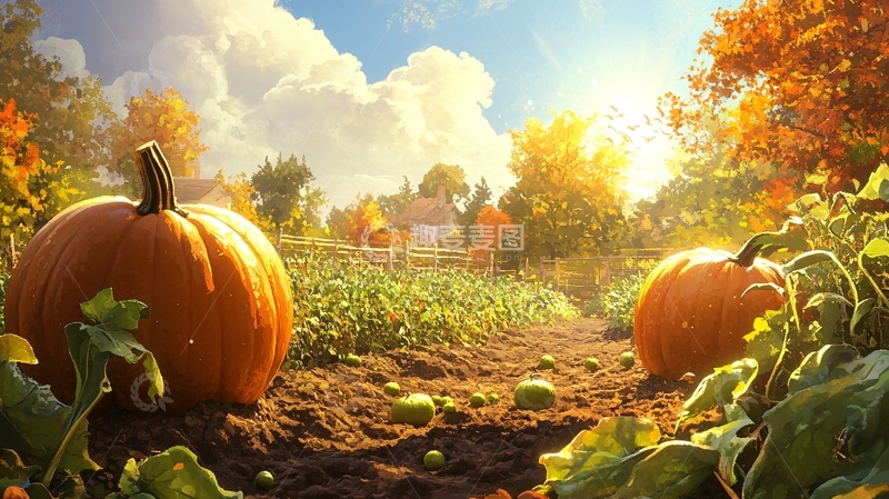 高清大图下载【趣麦麦图】南瓜丰收场景1
