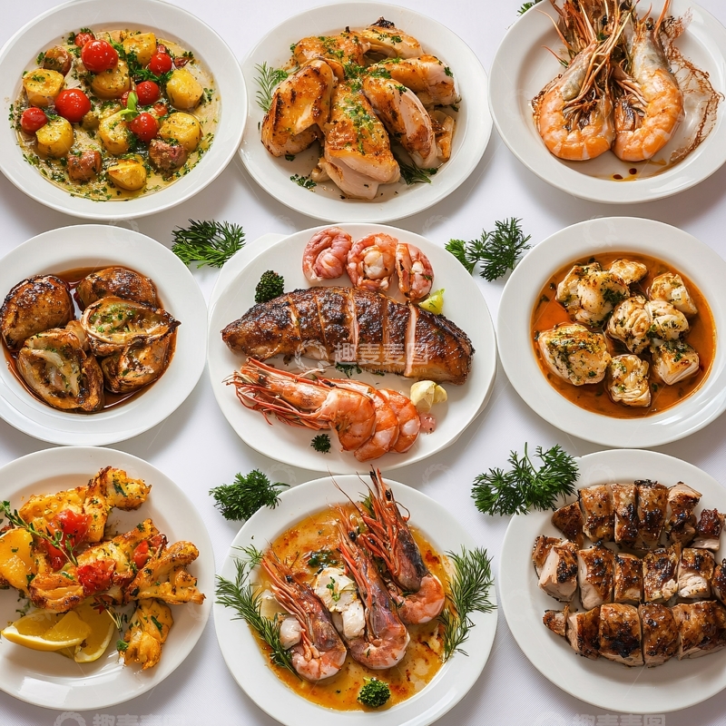 高清大图下载【趣麦麦图】海鲜西班牙美食