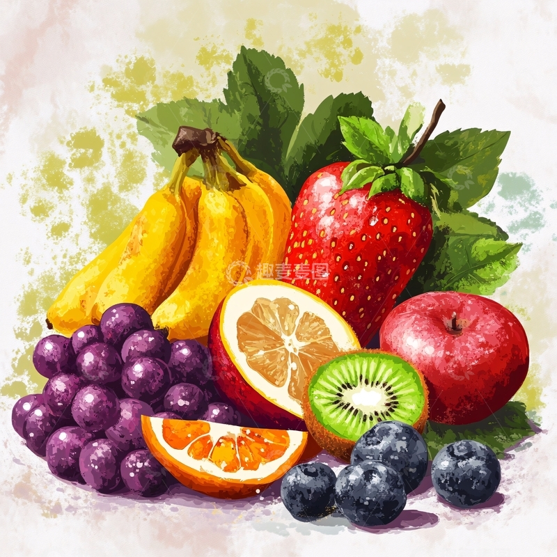 高清大图下载【趣麦麦图】各种水果插画