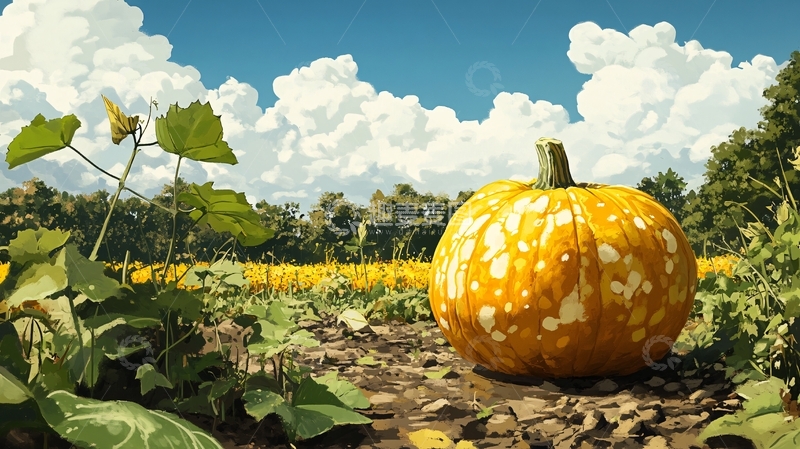 高清大图下载【趣麦麦图】贝贝南瓜插画