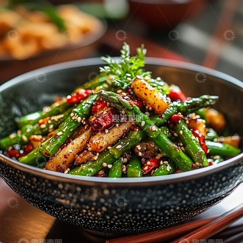 高清大图下载【趣麦麦图】豉香芦笋