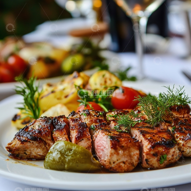 高清大图下载【趣麦麦图】法式西餐烤肉1