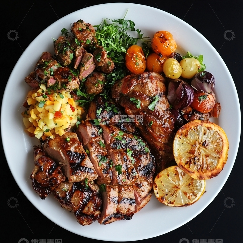 高清大图下载【趣麦麦图】照烧柠檬鸡肉