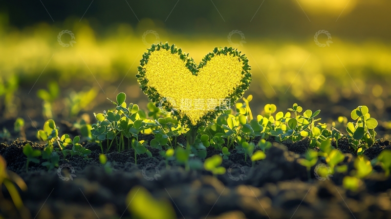 高清大图下载【趣麦麦图】田野爱心背景1