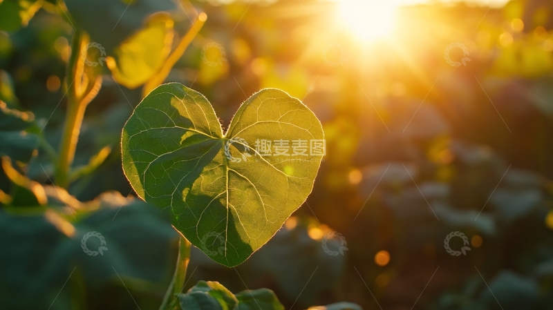高清大图下载【趣麦麦图】心型荷叶背光