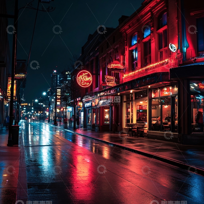 高清大图下载【趣麦麦图】澳洲墨尔本街头夜色
