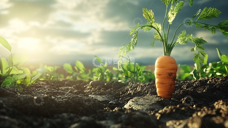 高清大图下载【趣麦麦图】长在土里的胡萝卜2