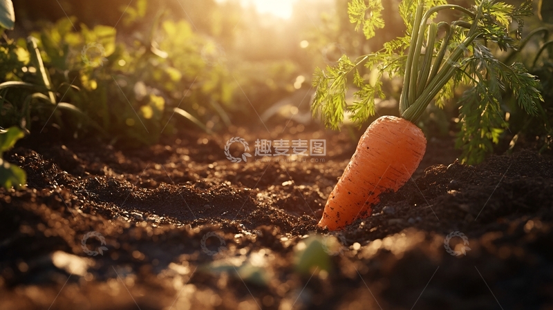 高清大图下载【趣麦麦图】菜地胡萝卜1