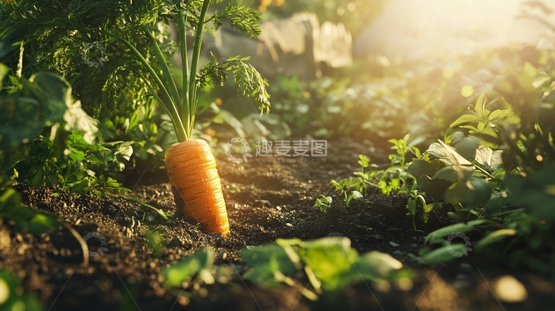 高清大图下载【趣麦麦图】长在土里的胡萝卜