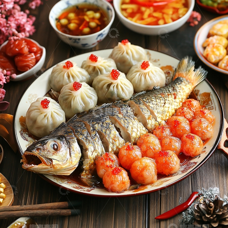 高清大图下载【趣麦麦图】年年有余年货礼盒