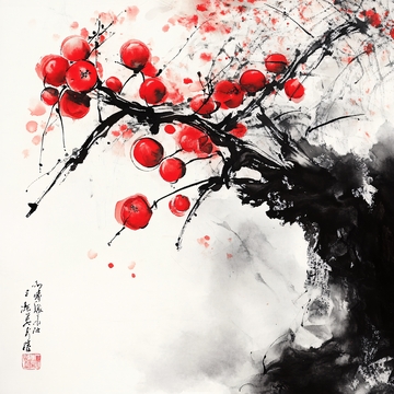 毛笔红果满枝