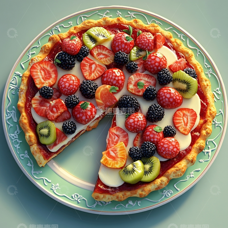 高清大图下载【趣麦麦图】酷炫水果派1