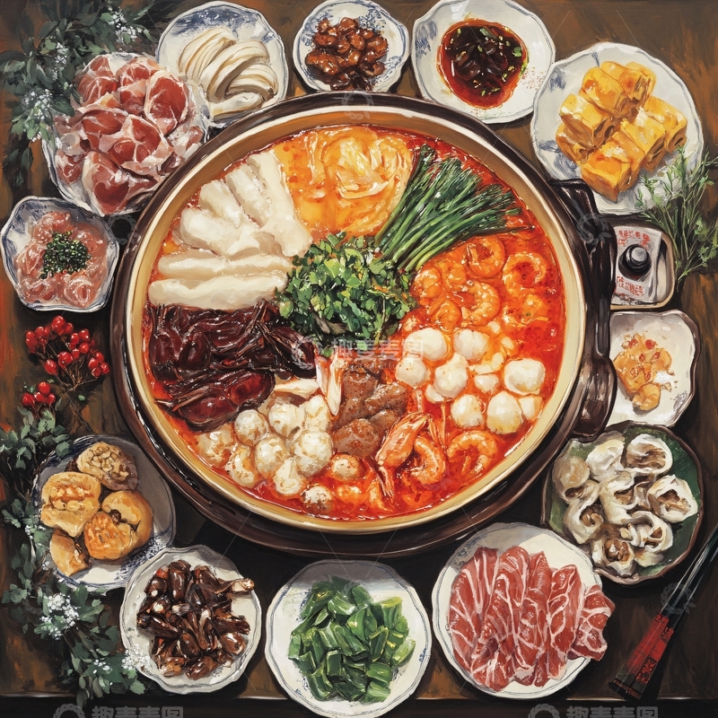 高清大图下载【趣麦麦图】火锅大拼盘
